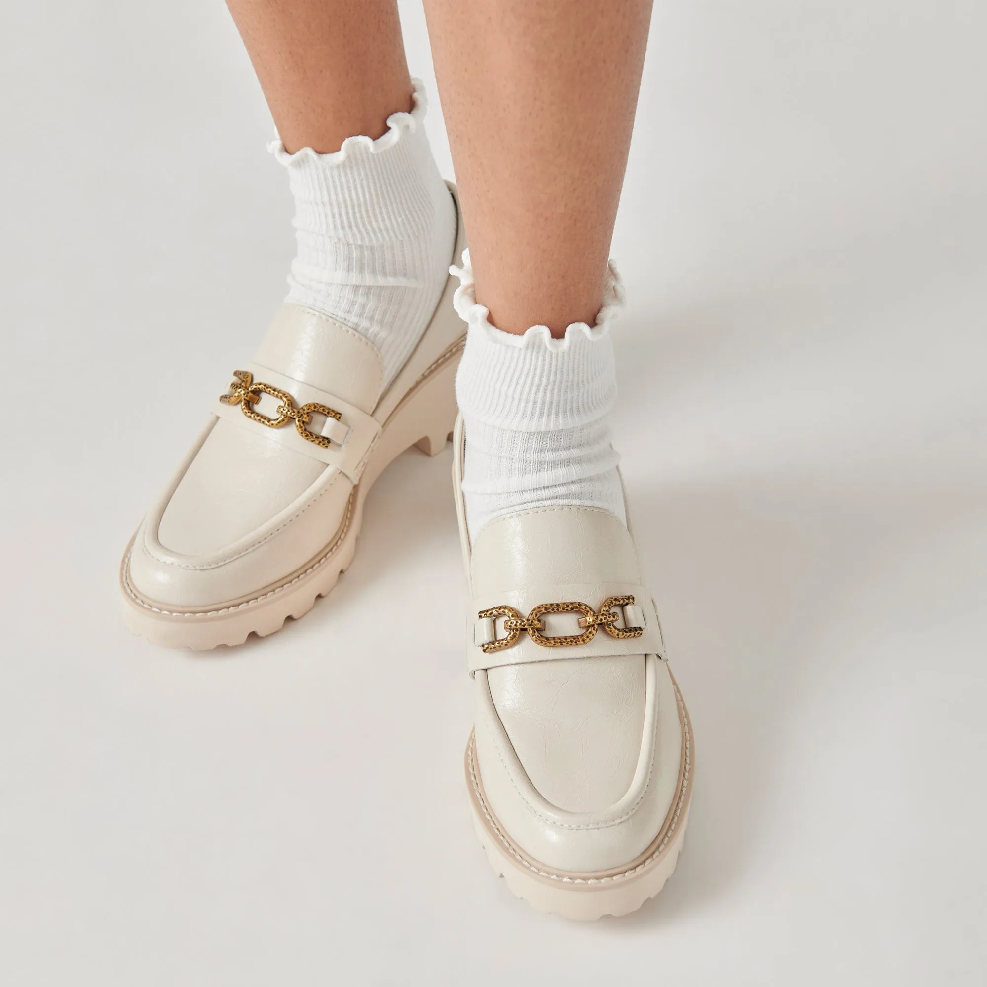 HARLEN LOAFERS IVORY CRINKLE PATENT