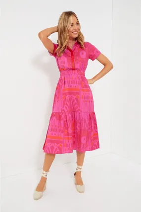 Hot Pink Moroccan Ikat Gwyneth Dress