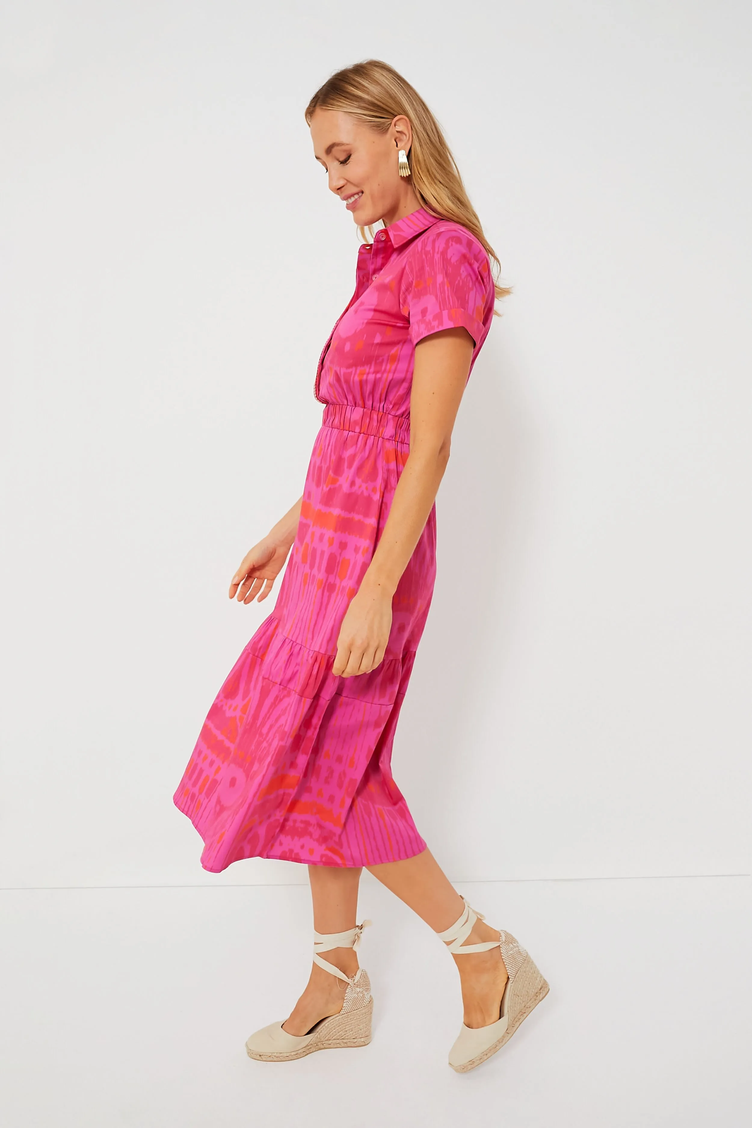 Hot Pink Moroccan Ikat Gwyneth Dress