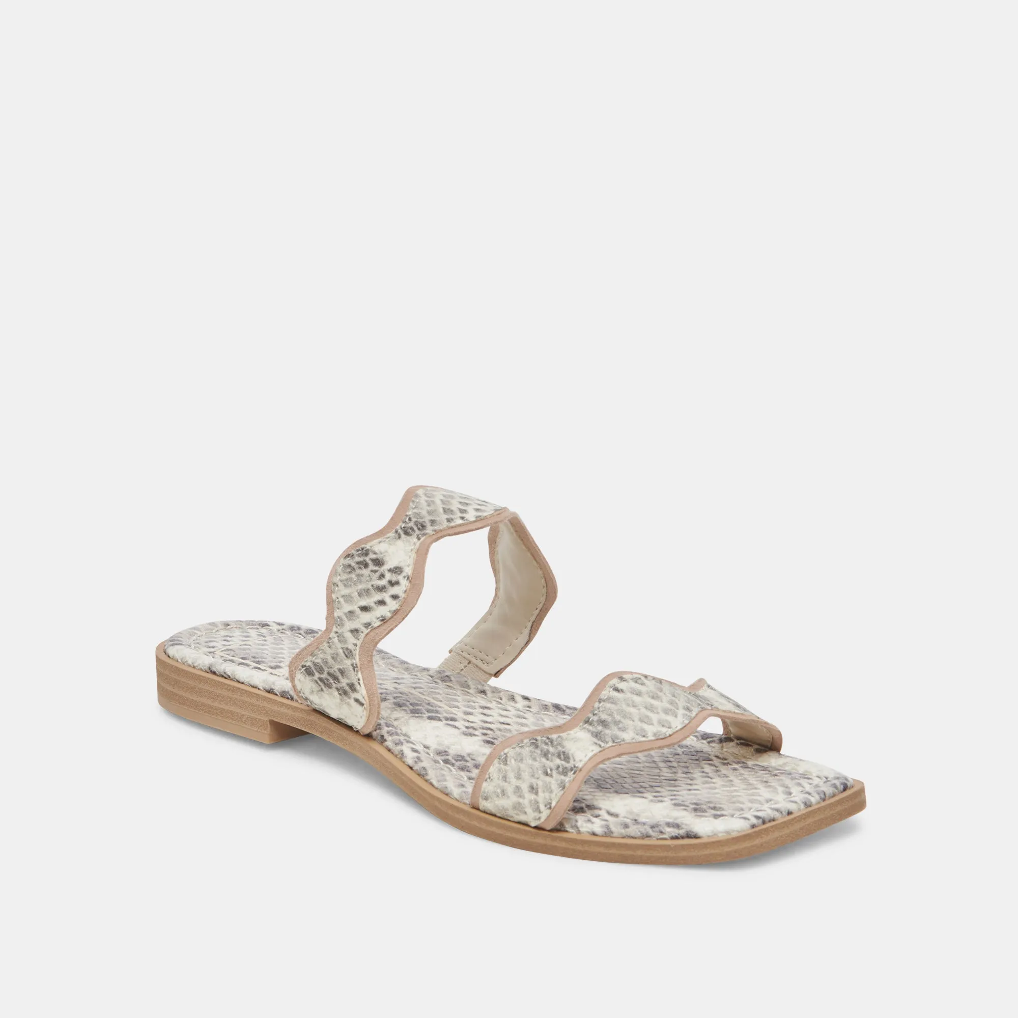 ILVA SANDALS GREY WHITE EMBOSSED LEATHER