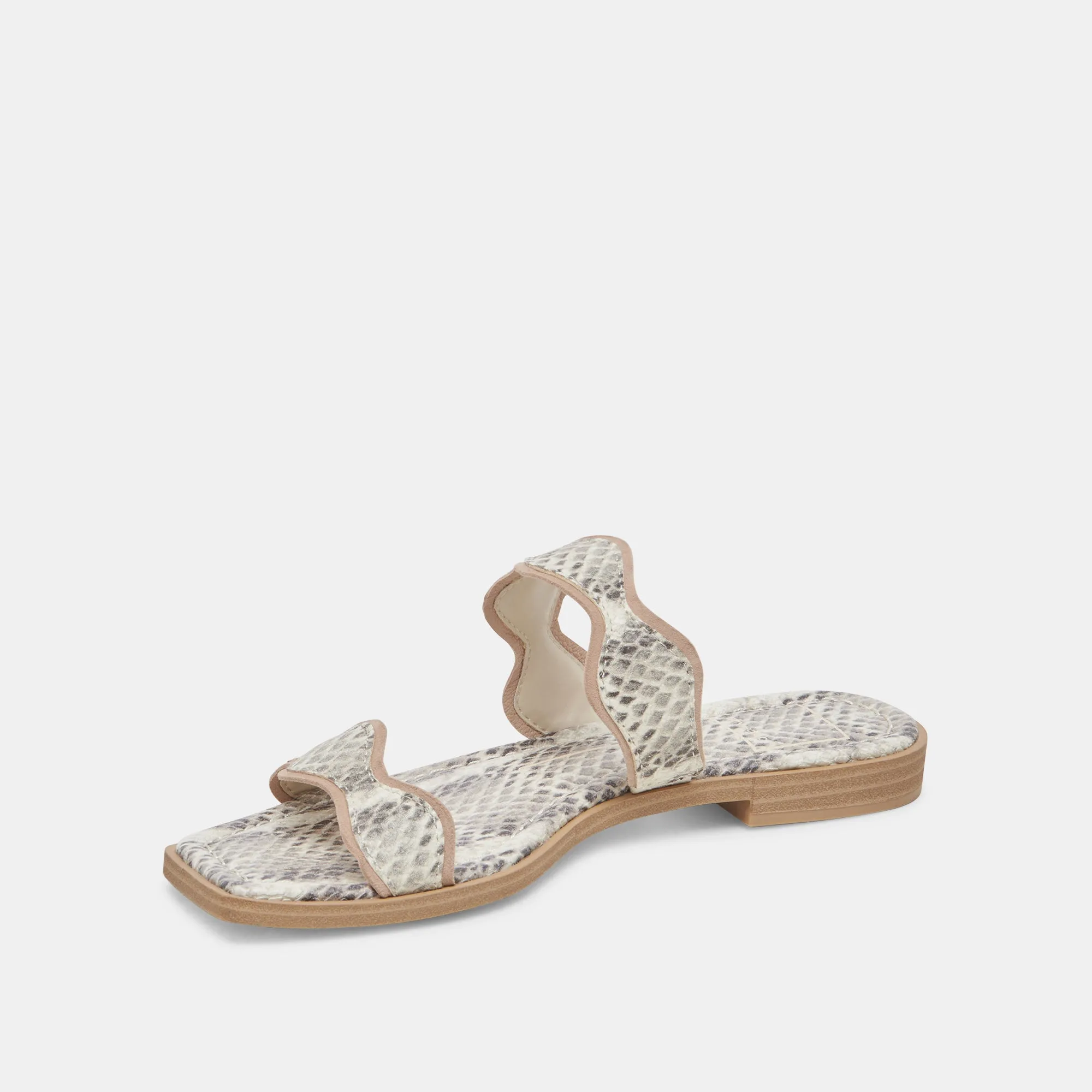 ILVA SANDALS GREY WHITE EMBOSSED LEATHER