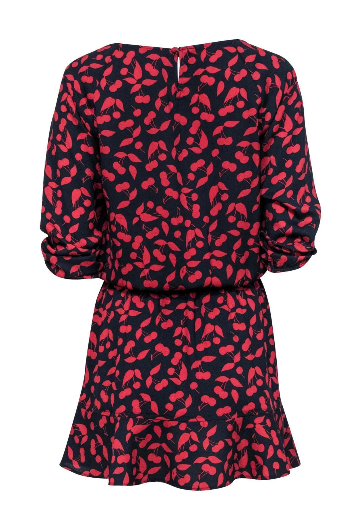 JOIE CHERRY PRINT DROP WAIST MINI DRESS - XS