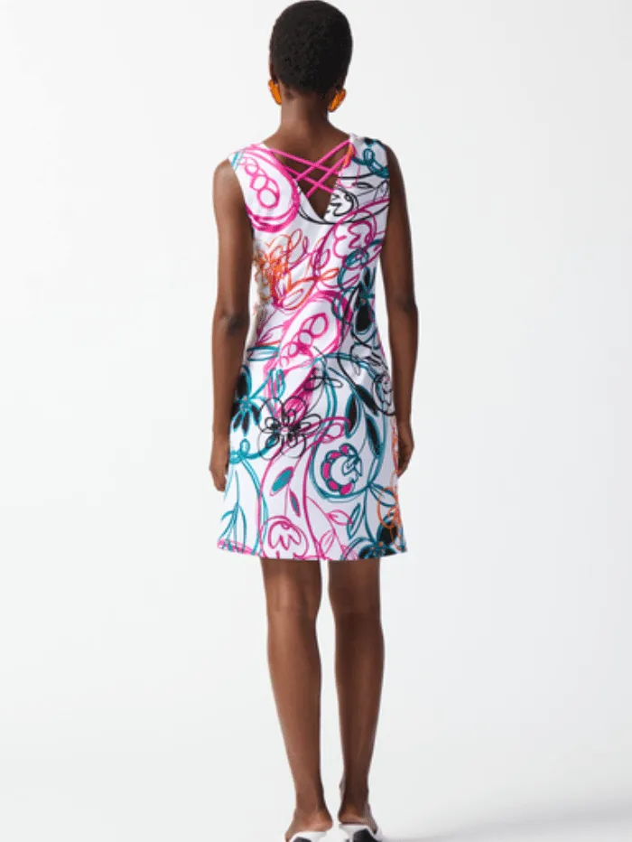 Joseph Ribkoff Colourful Scribble Print Sheath Dress 242191 Col 2539