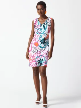 Joseph Ribkoff Colourful Scribble Print Sheath Dress 242191 Col 2539