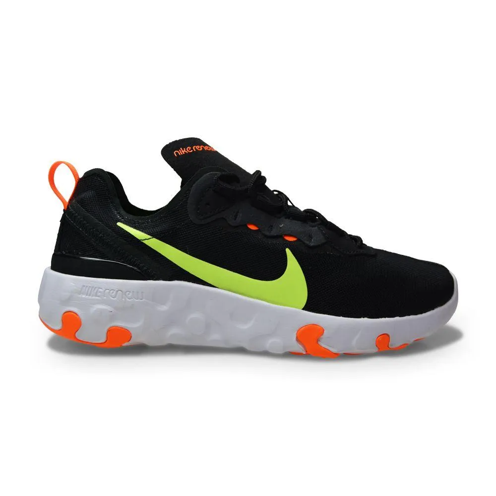 Juniors Nike Renew Element 55 GS - CV9644 001 - Black Ghost Green Total Orange