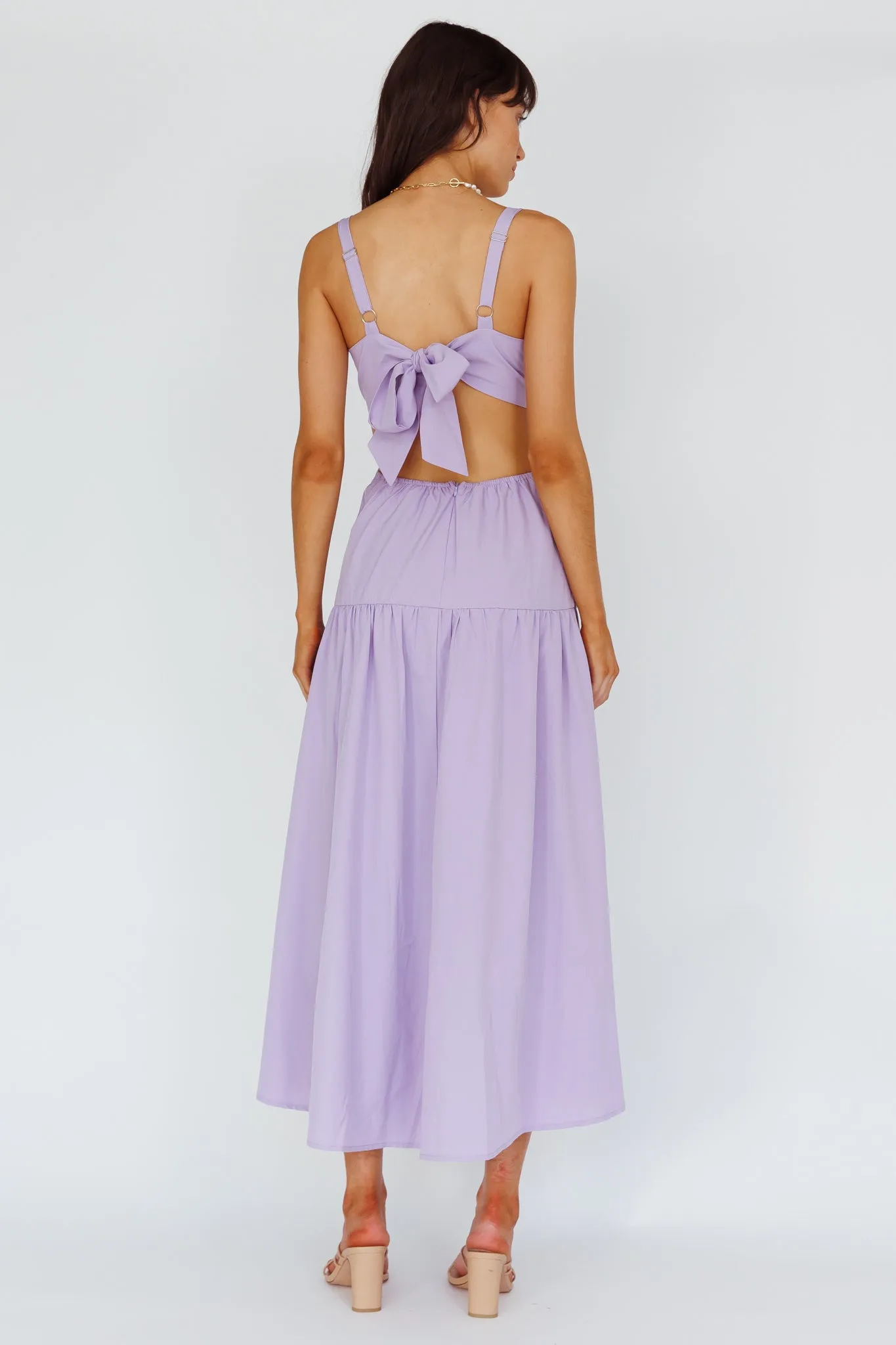 Kassi Gathered Bodice Maxi Dress Lilac