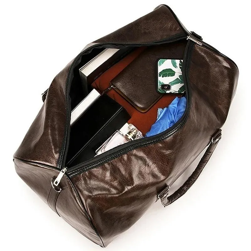 Large Leather Duffle Bag for Travel