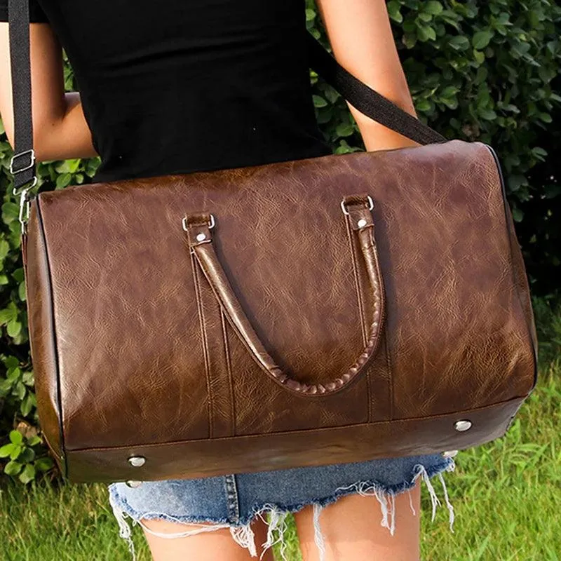 Large Leather Duffle Bag for Travel