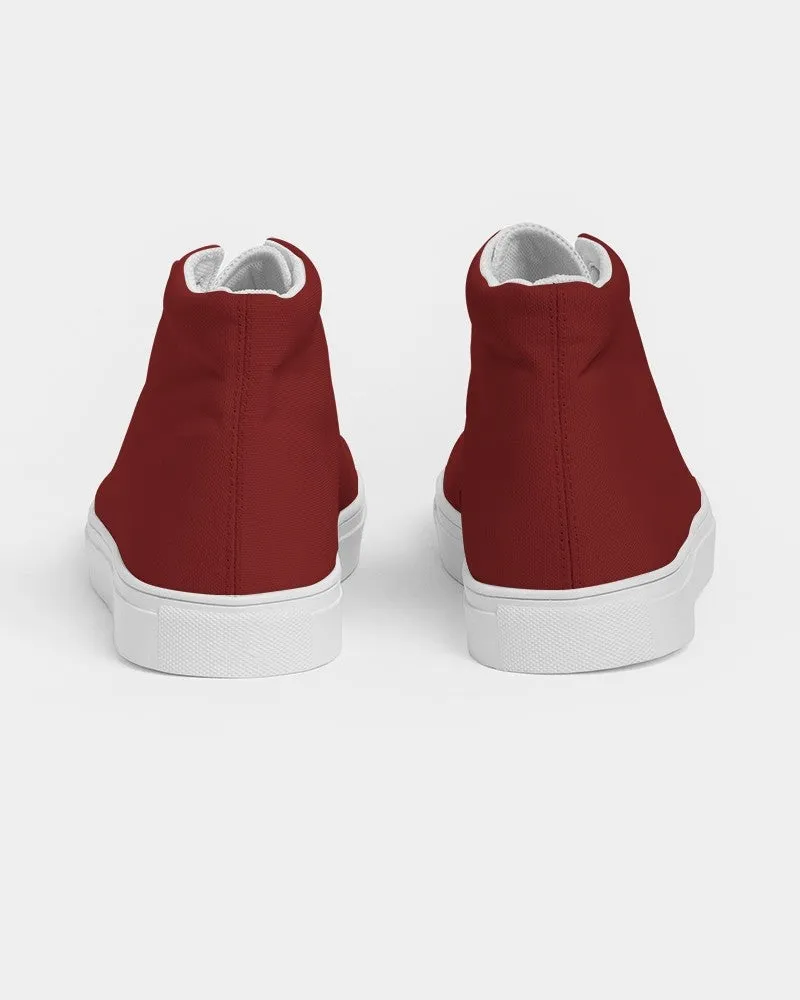 Medium Dark Red Women's High-top Canvas Sneakers | Women's | Medium Dark Pure Red | C0M100Y100K60