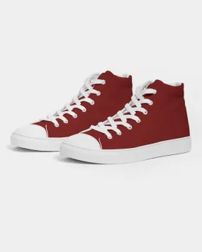 Medium Dark Red Women's High-top Canvas Sneakers | Women's | Medium Dark Pure Red | C0M100Y100K60