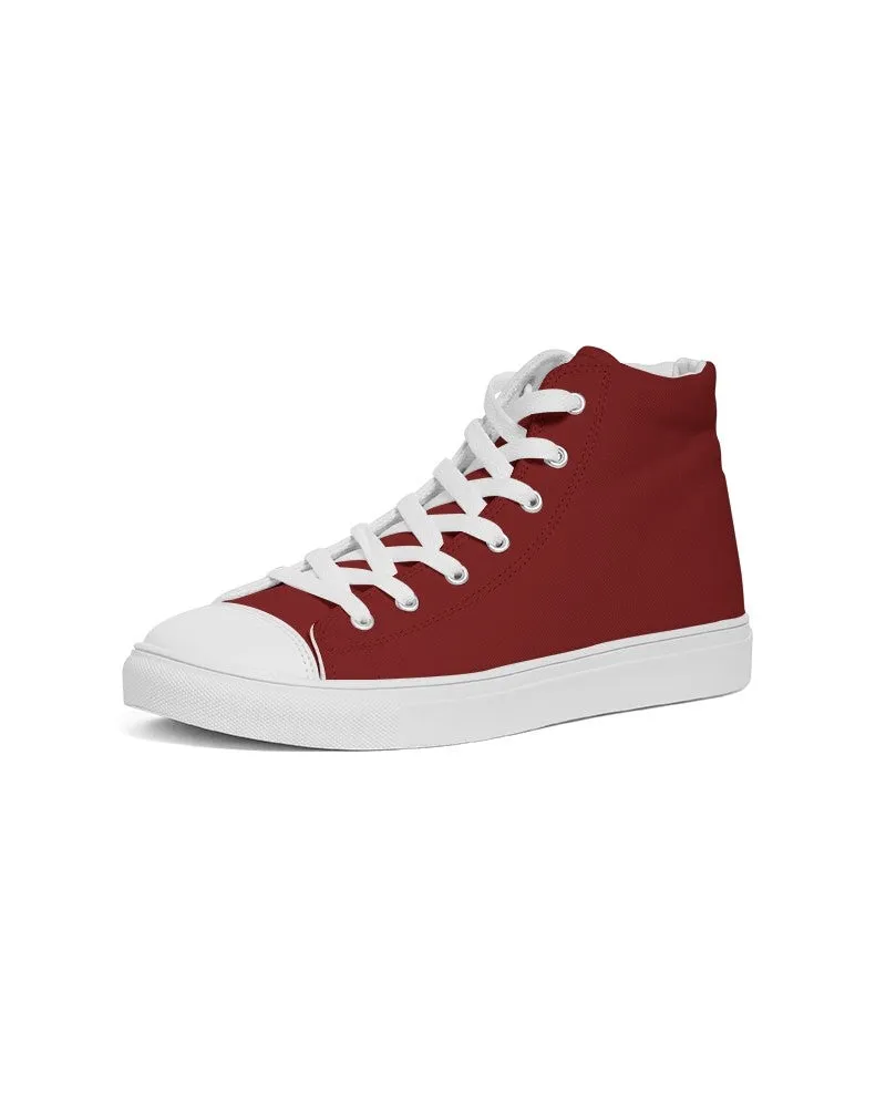 Medium Dark Red Women's High-top Canvas Sneakers | Women's | Medium Dark Pure Red | C0M100Y100K60