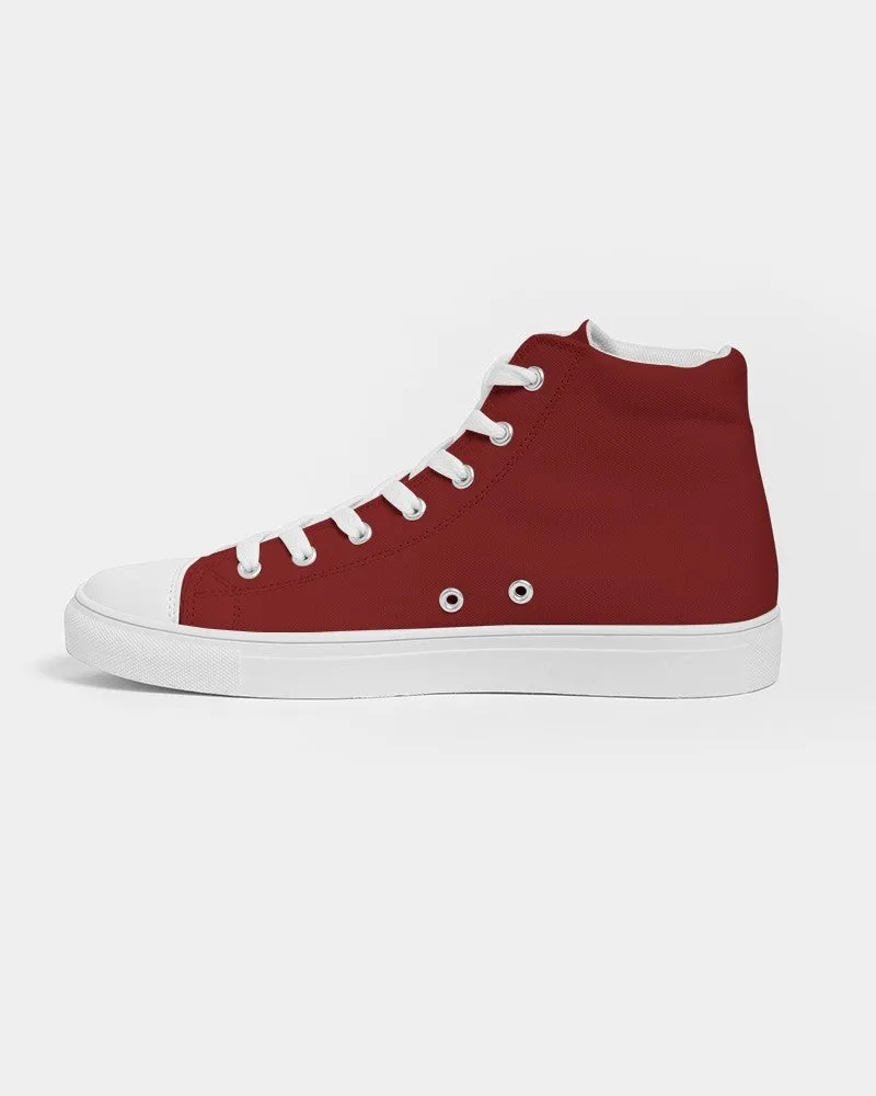 Medium Dark Red Women's High-top Canvas Sneakers | Women's | Medium Dark Pure Red | C0M100Y100K60