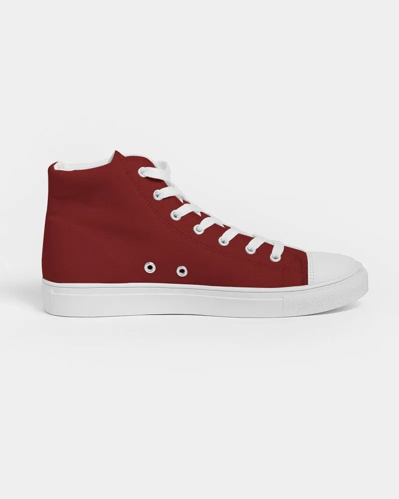 Medium Dark Red Women's High-top Canvas Sneakers | Women's | Medium Dark Pure Red | C0M100Y100K60