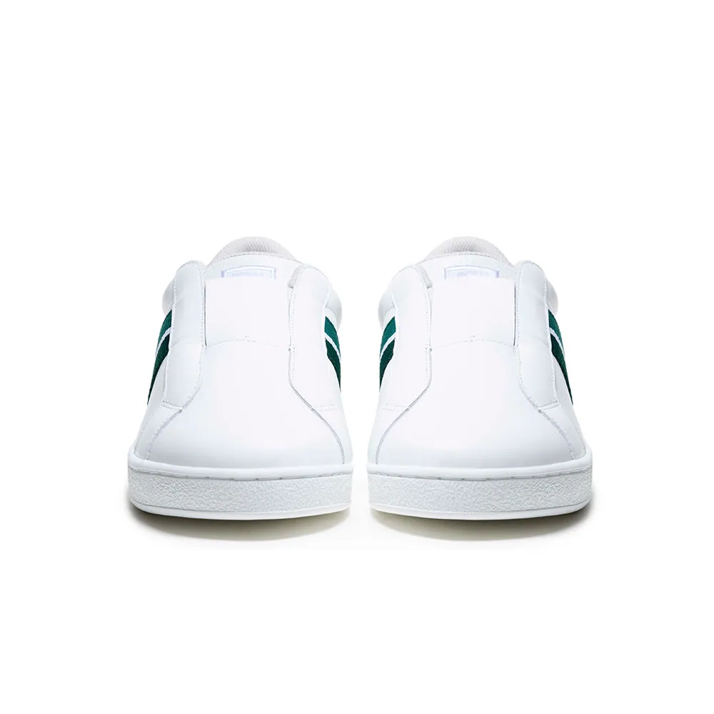 Men's Bishop White Green Black Leather Sneakers 01742-049