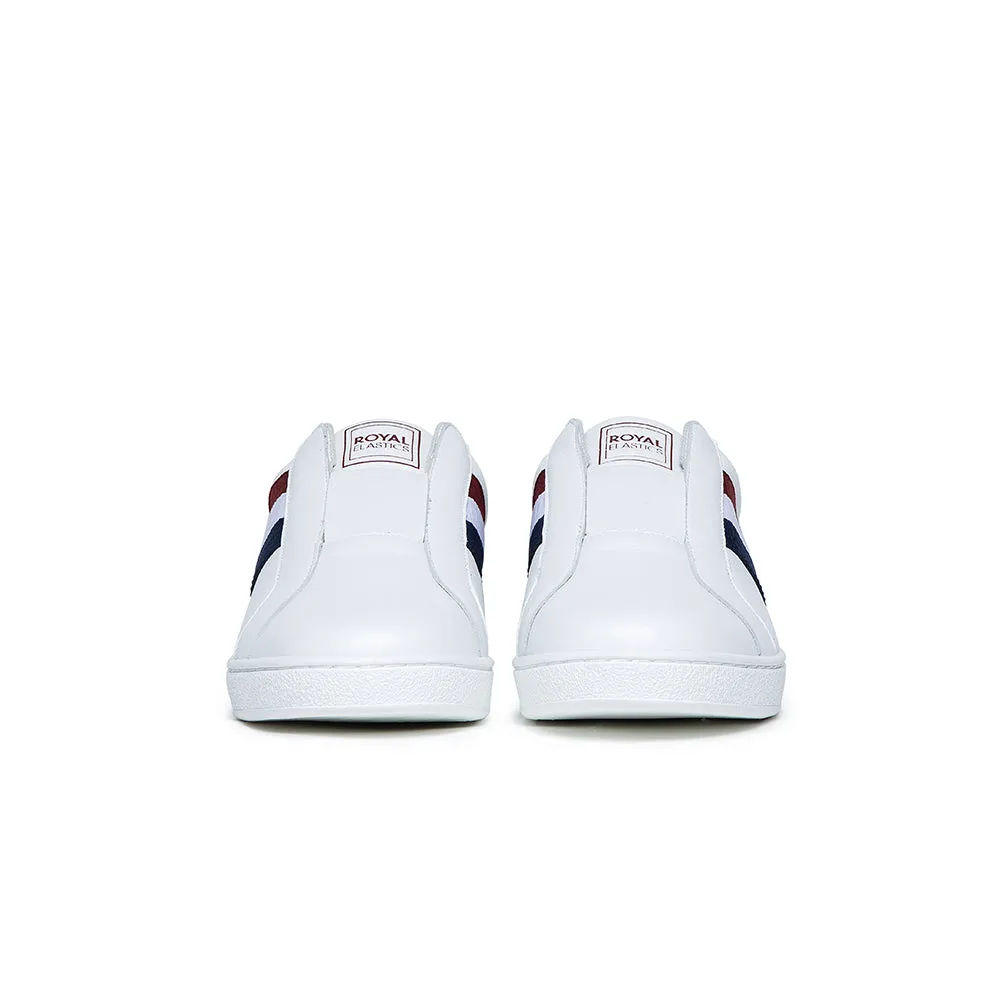 Men's Bishop White Red Blue Leather Sneakers 01711-015