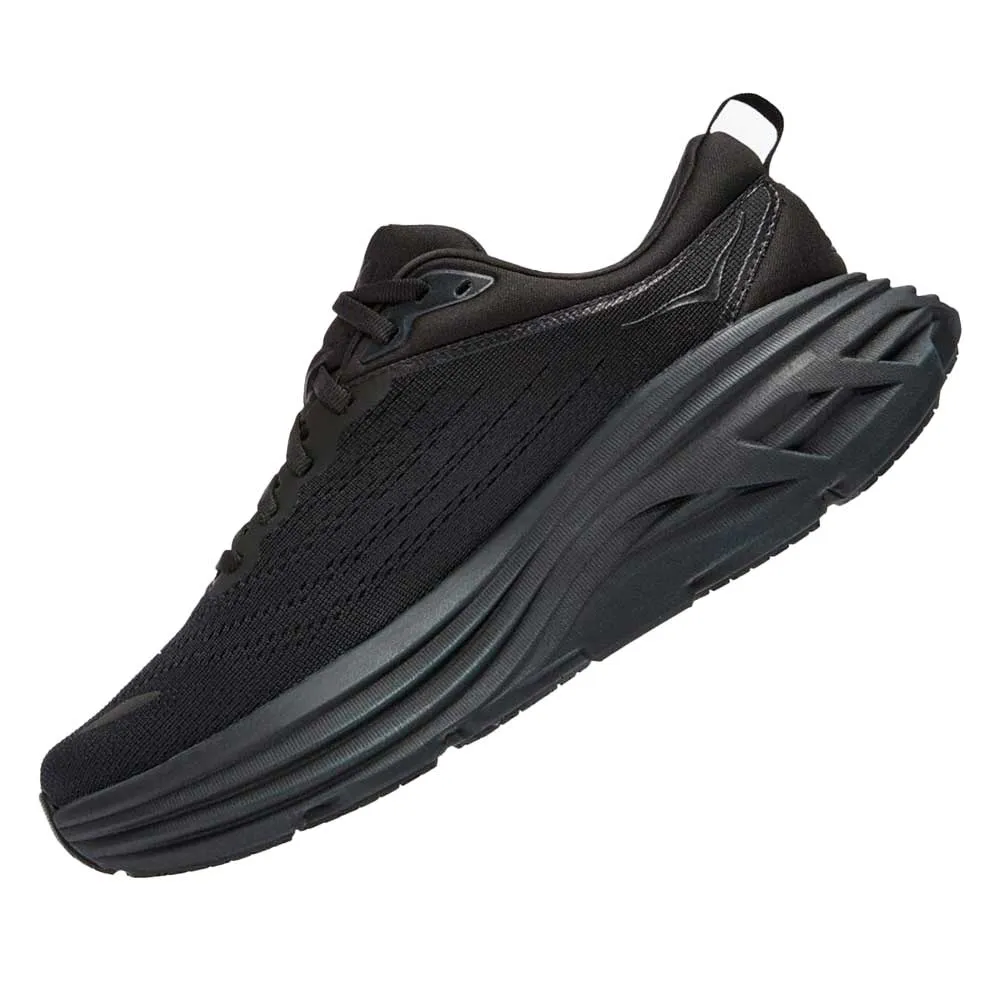 Men's Bondi 8 Running Shoe - Black/Black - Wide (2E)