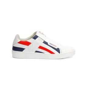 Men's Icon Cross White Blue Red Leather Sneakers 02993-150