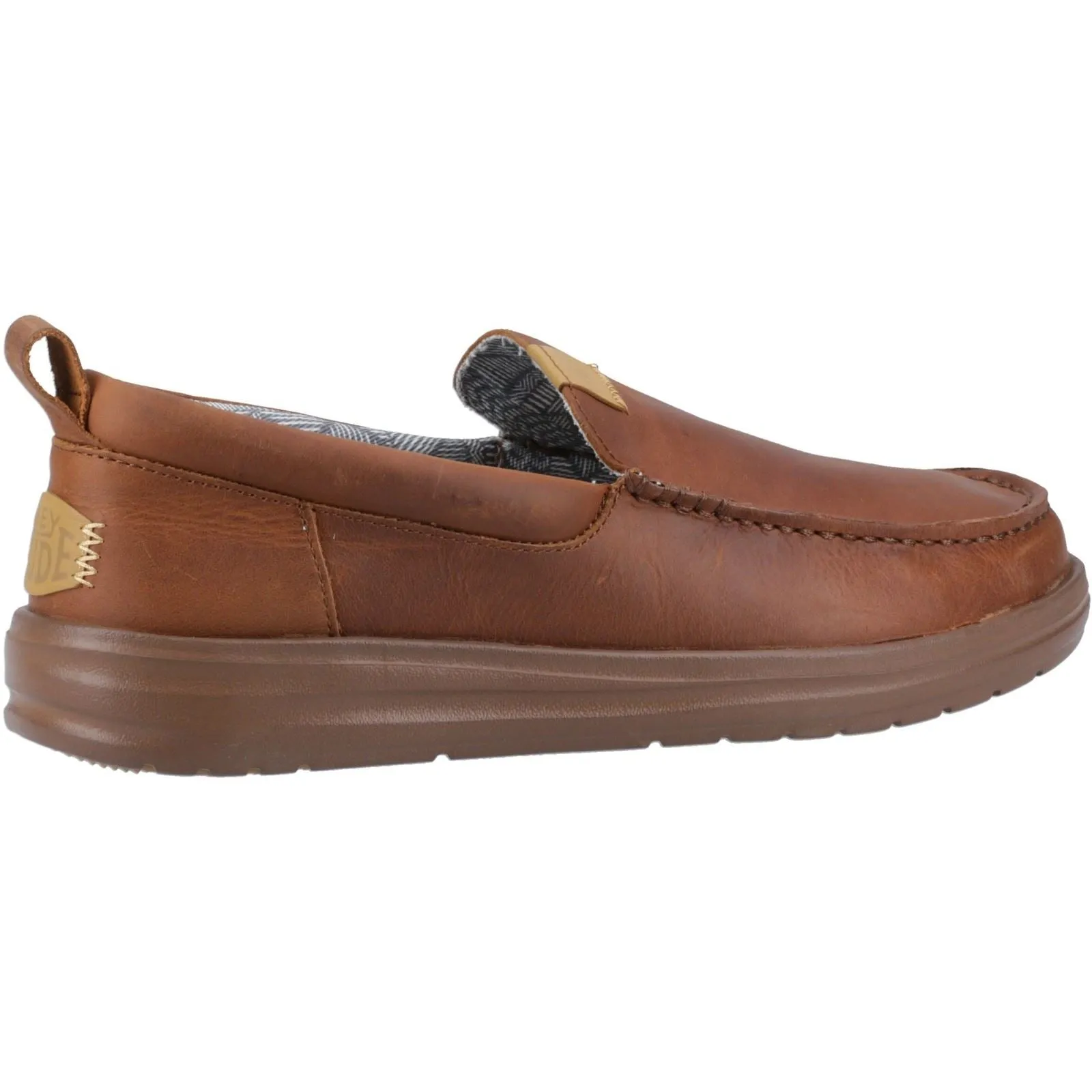 Men's Wide Fit Heydude 40173 Wally Grip Moc Craft Leather Shoes