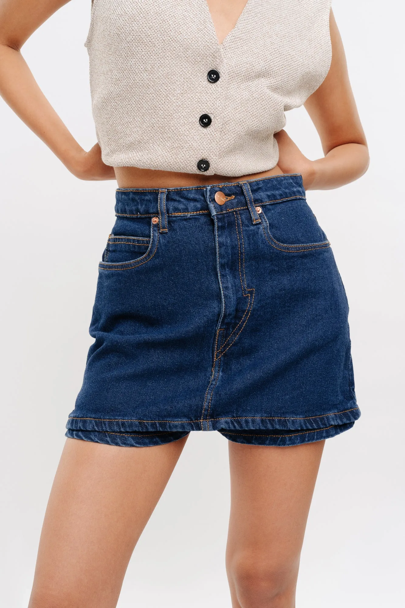 Midnight Classic Denim Skorts