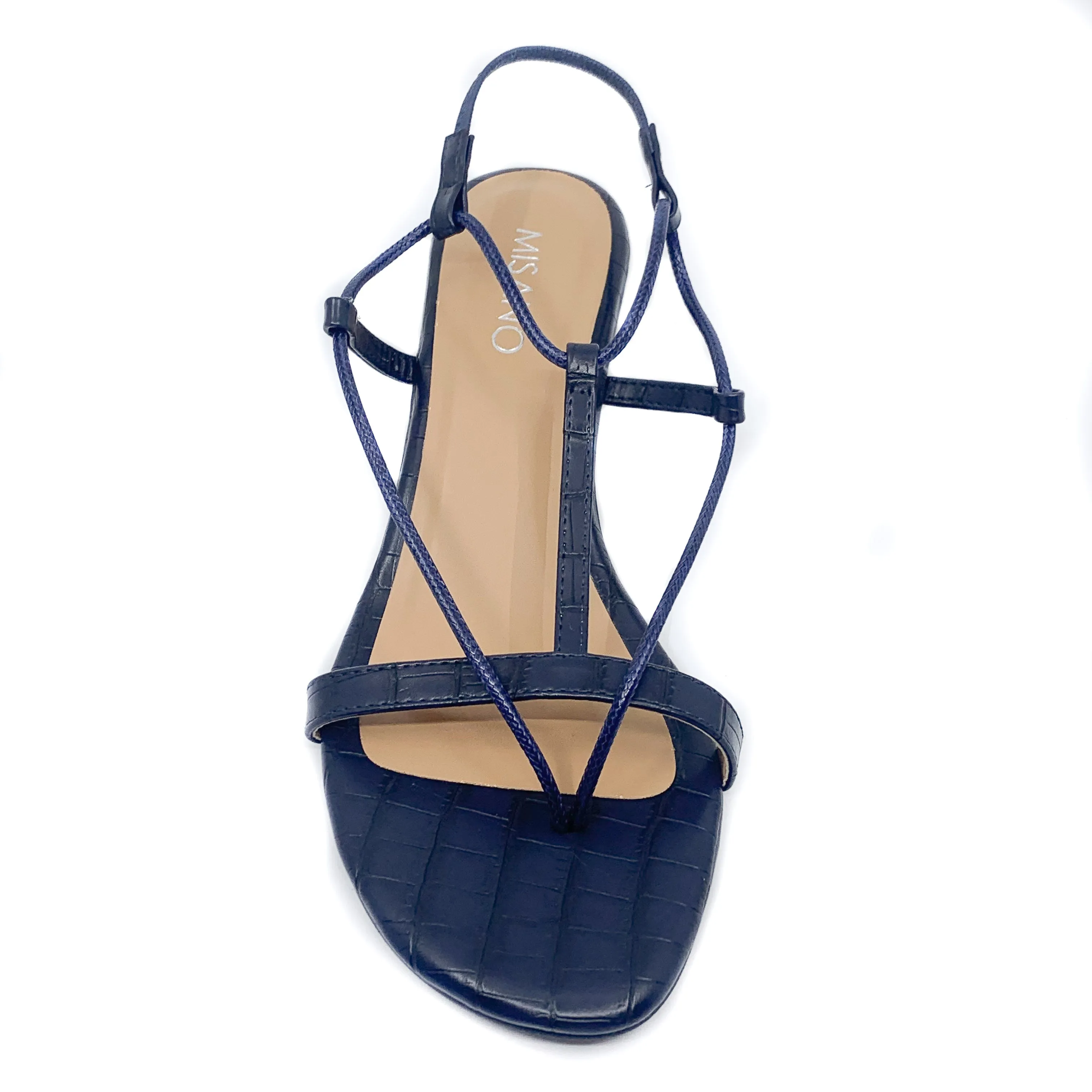 Misano Pepper Navy Croc Wedge Heel