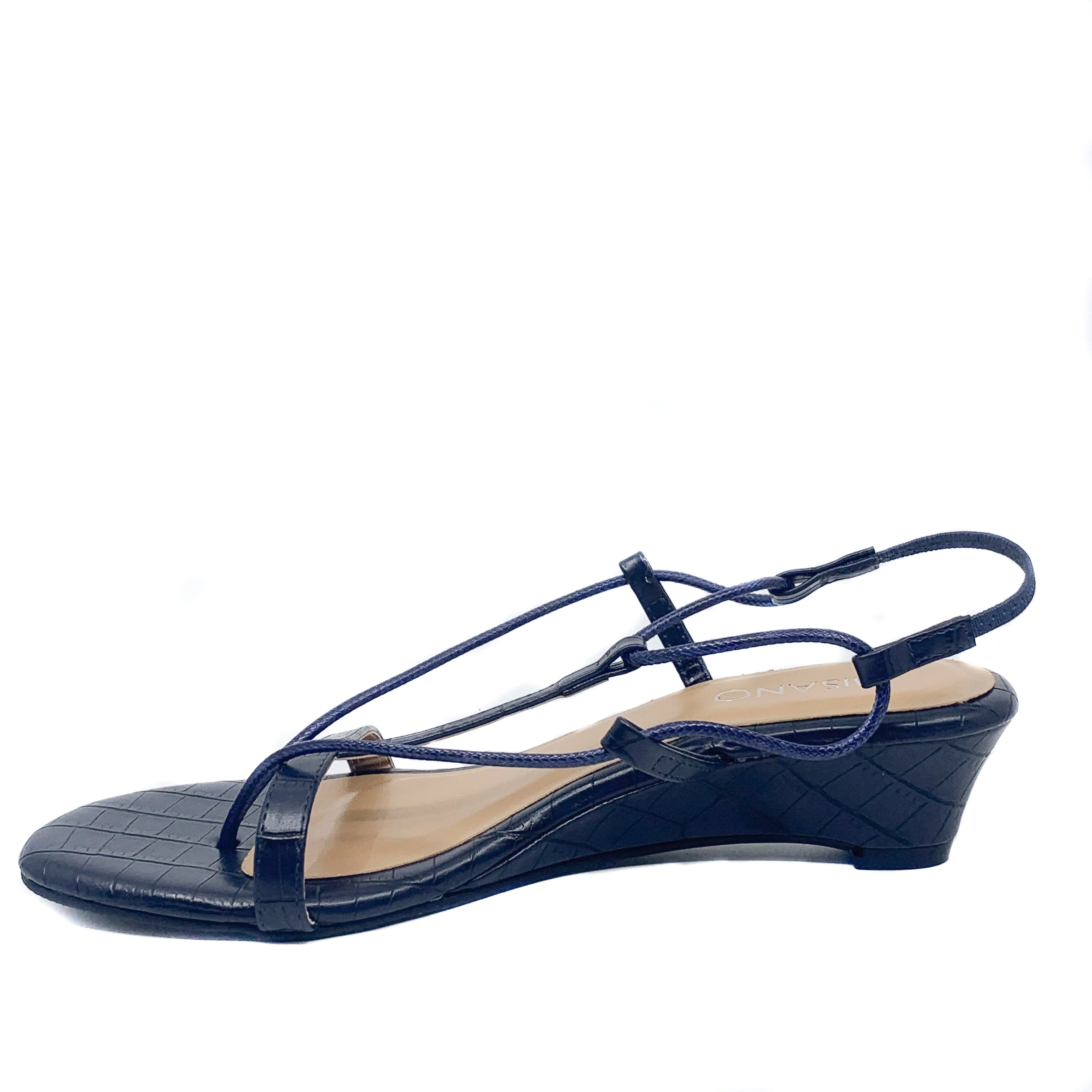 Misano Pepper Navy Croc Wedge Heel