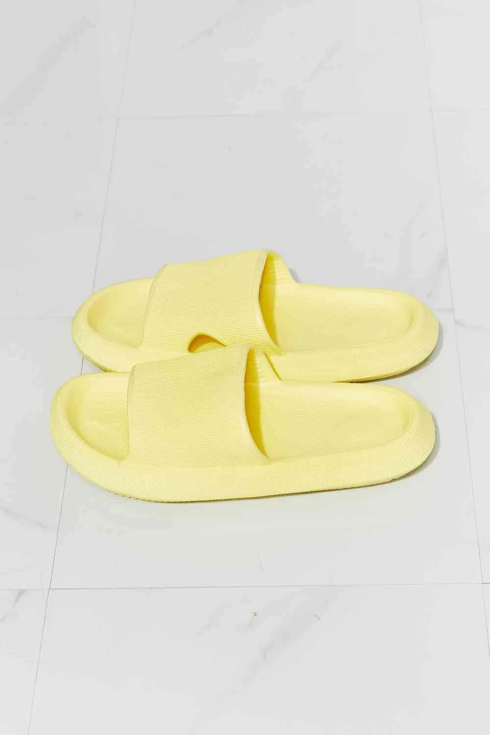 MMShoes Arms Around Me Open Toe Slide in Yellow