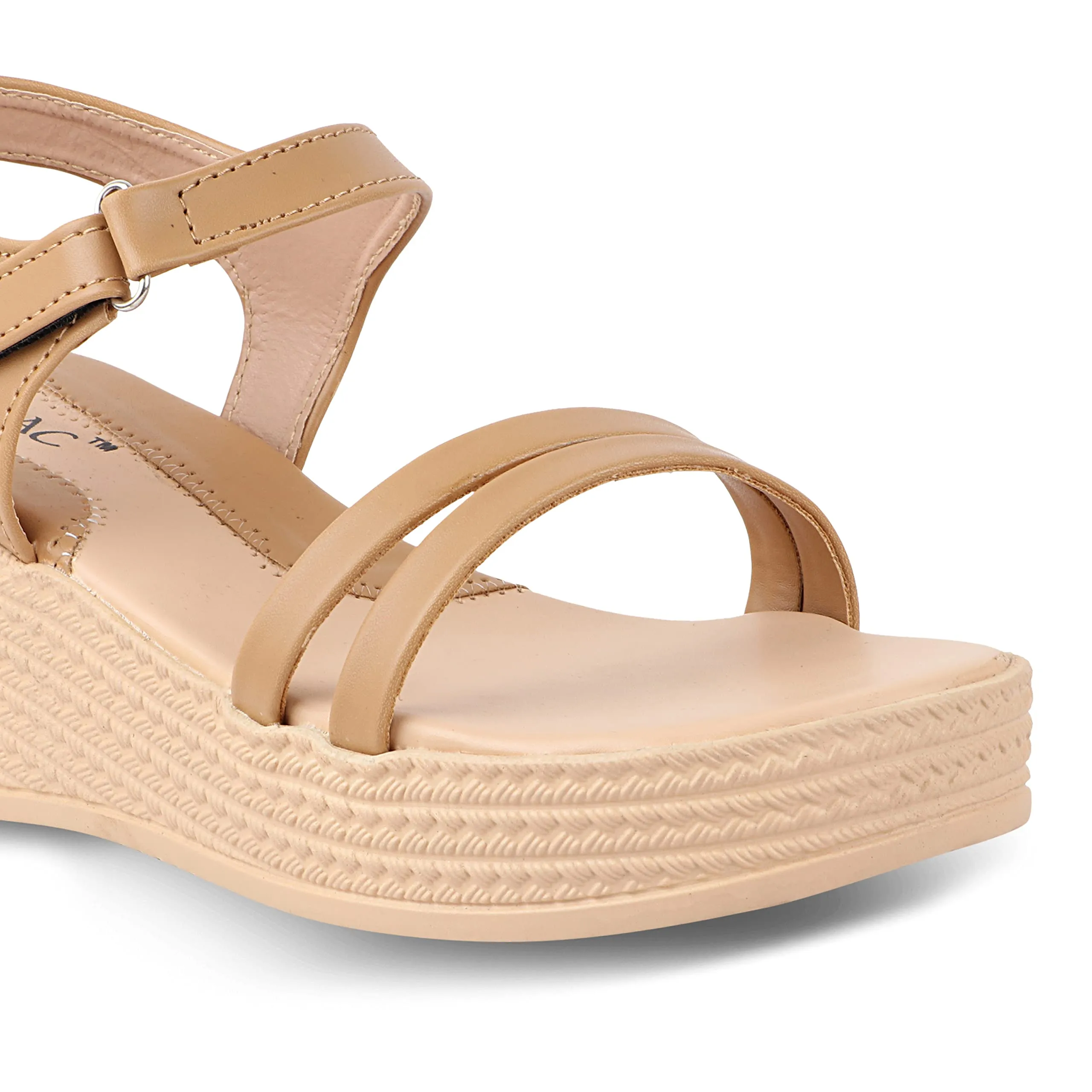 Mosac Women Beige Wedges Sandals Comfortable and Stylish Sandal Wedge