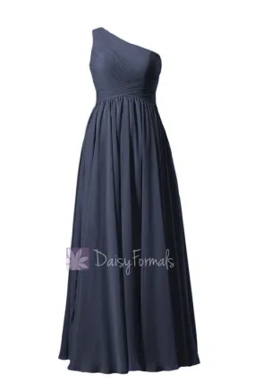 Navy Bridal Party Dress Long Navy Chiffon Maternity Dress (BM351LEM)