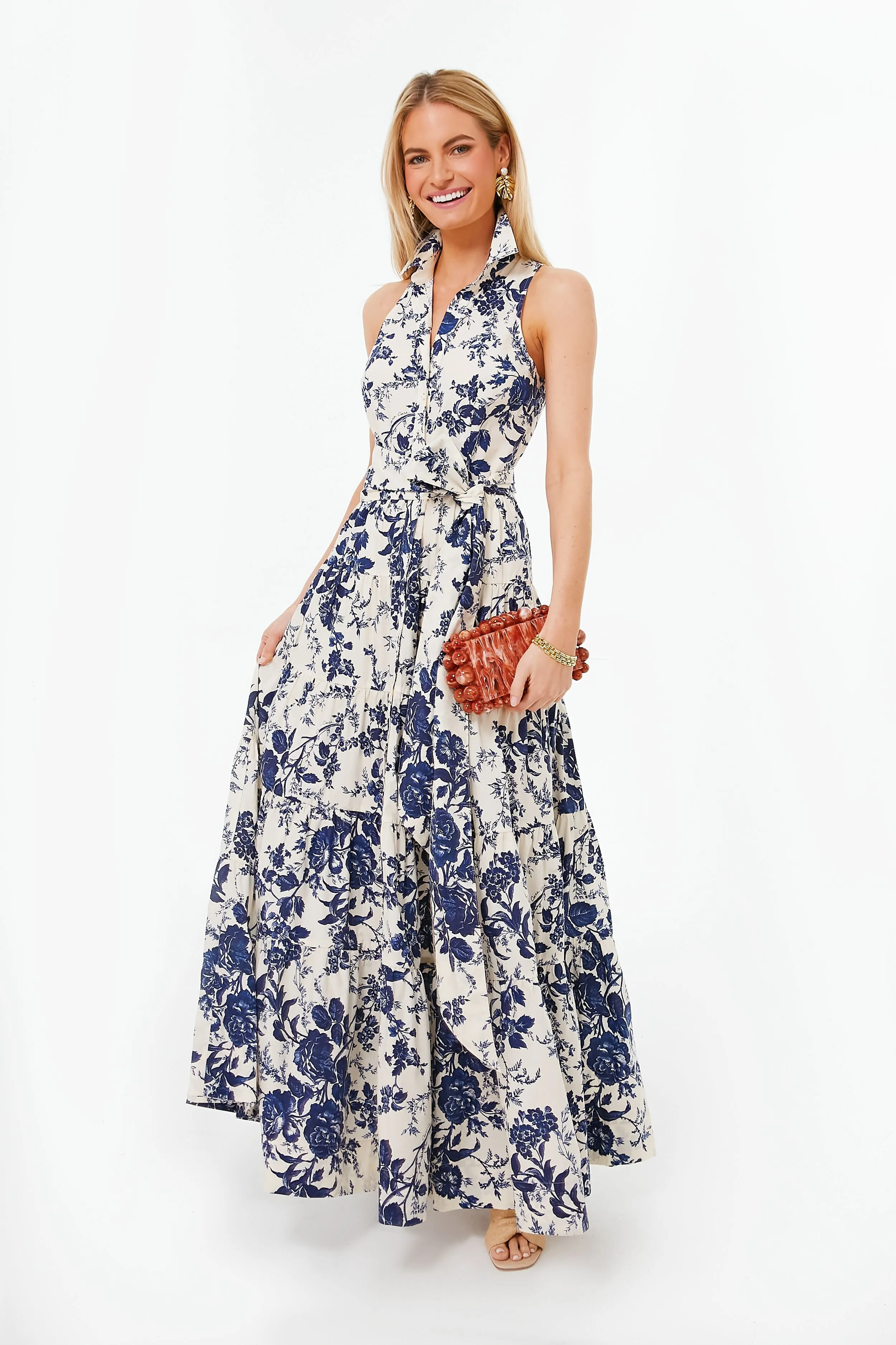 Navy Vintage Floral Adriana Dress