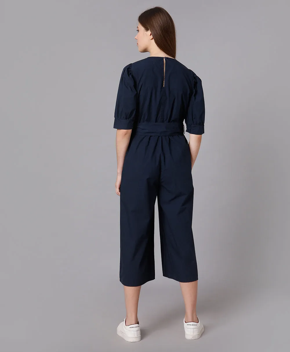 Navy Wrap Jumpsuit