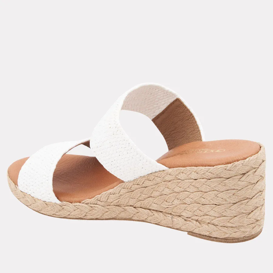 Nori Stretch Raffia Espadrille Wedge