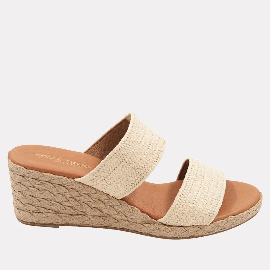 Nori Stretch Raffia Espadrille Wedge