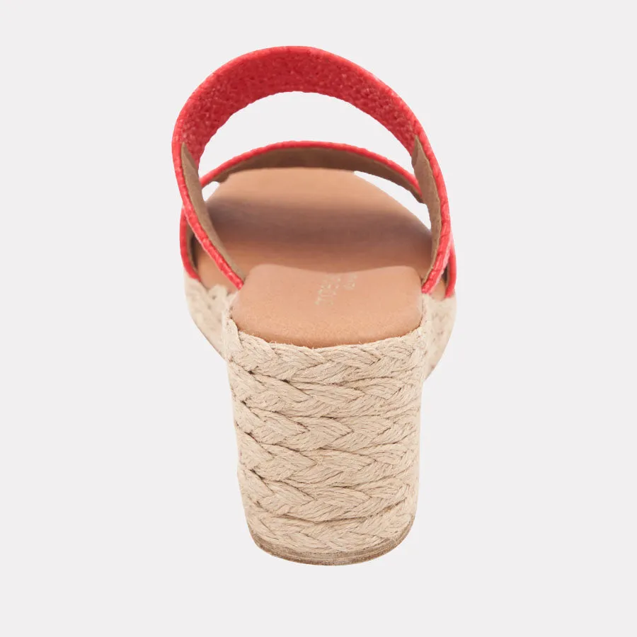 Nori Stretch Raffia Espadrille Wedge