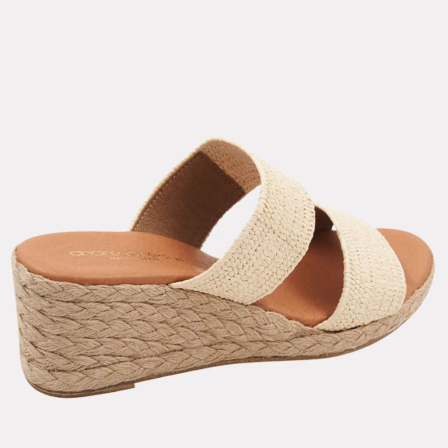 Nori Stretch Raffia Espadrille Wedge