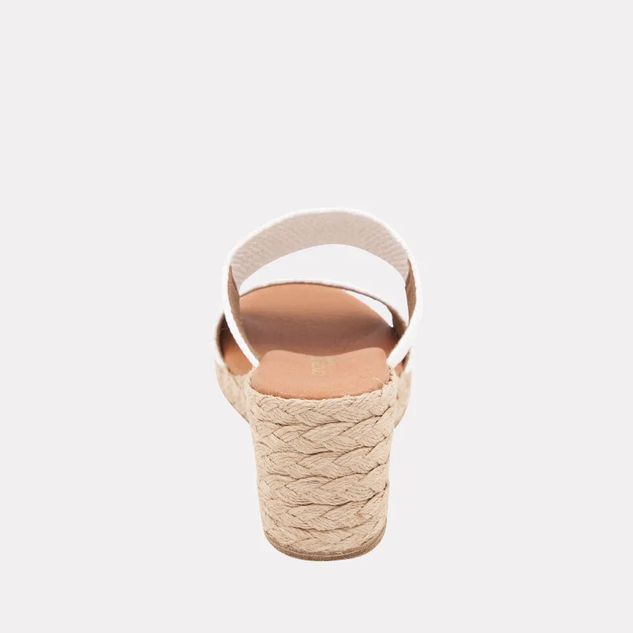 Nori Stretch Raffia Espadrille Wedge