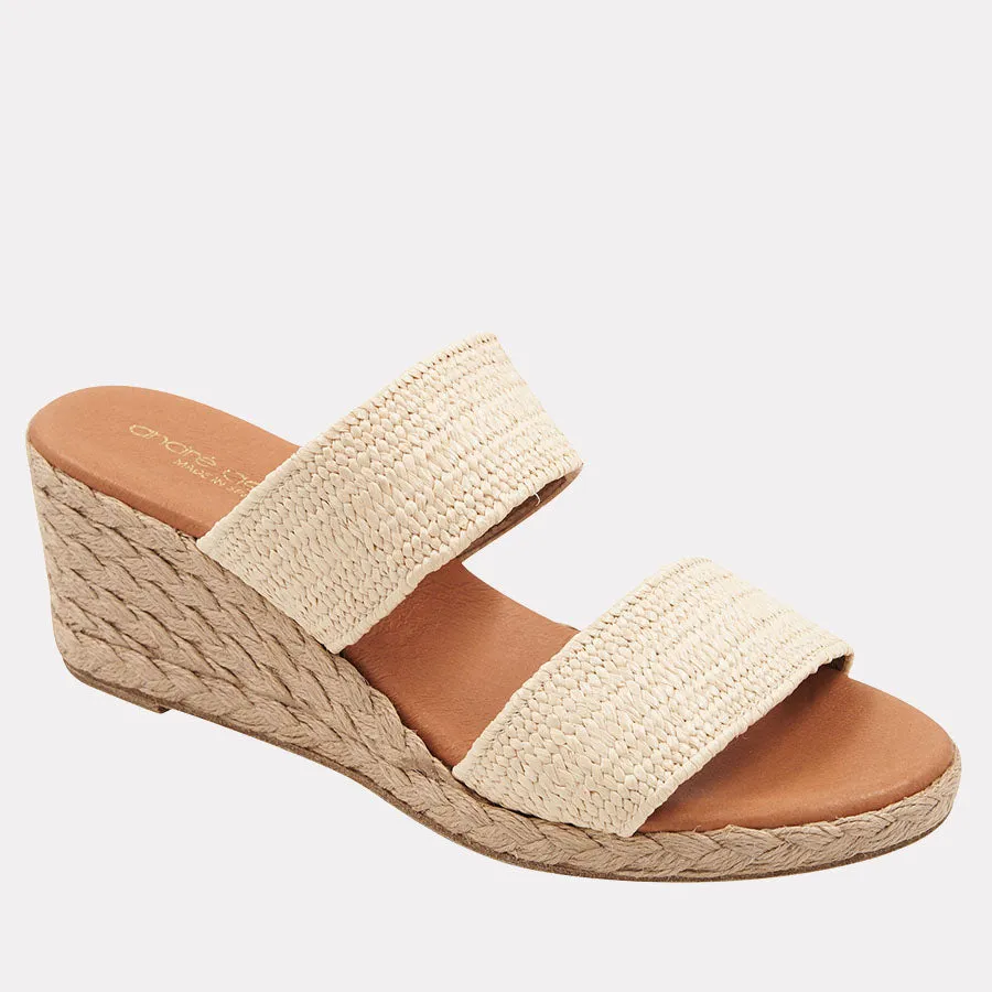 Nori Stretch Raffia Espadrille Wedge