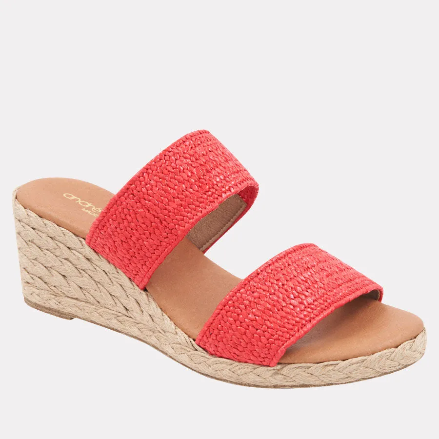 Nori Stretch Raffia Espadrille Wedge