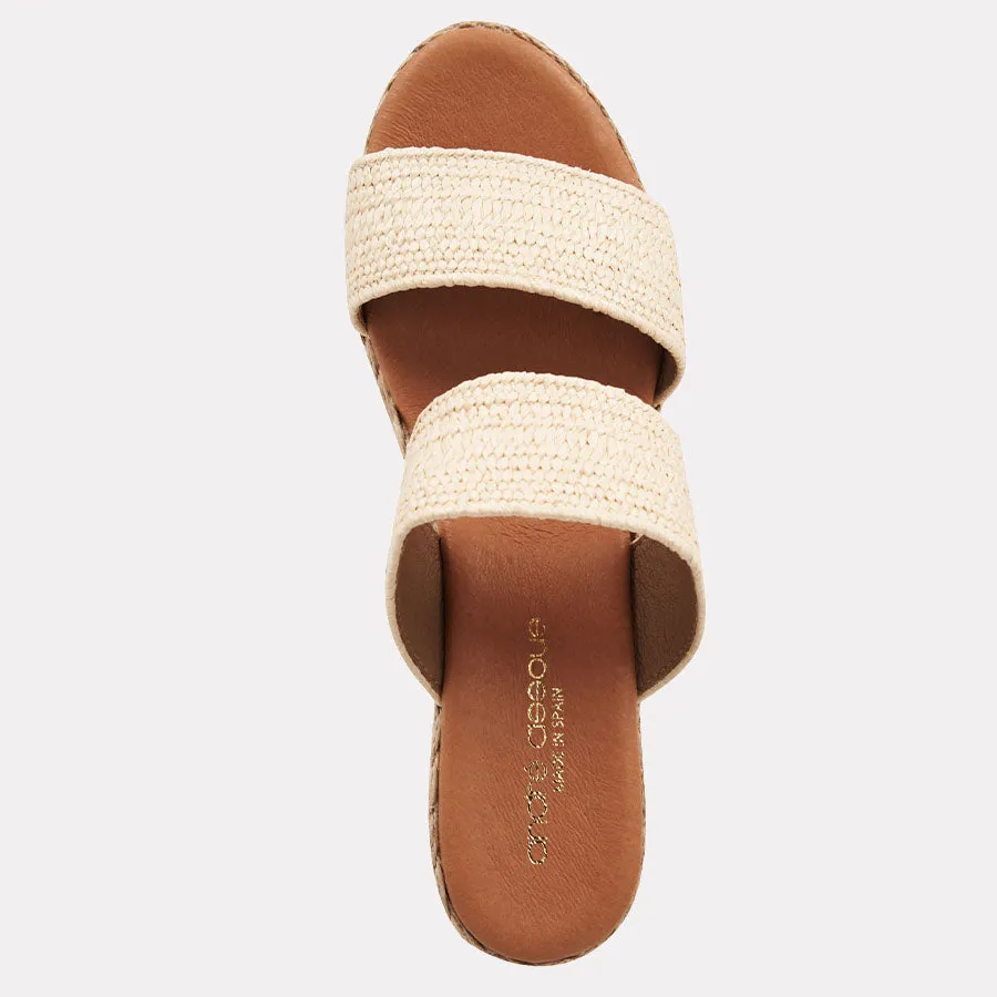 Nori Stretch Raffia Espadrille Wedge