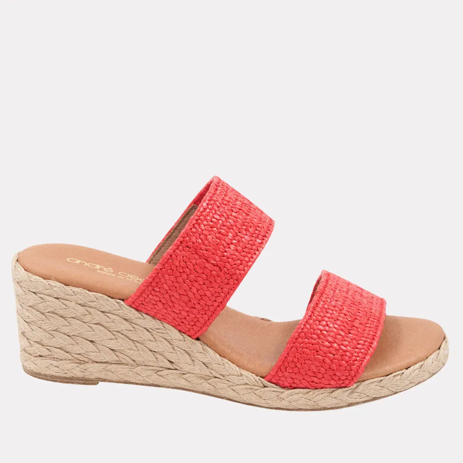 Nori Stretch Raffia Espadrille Wedge