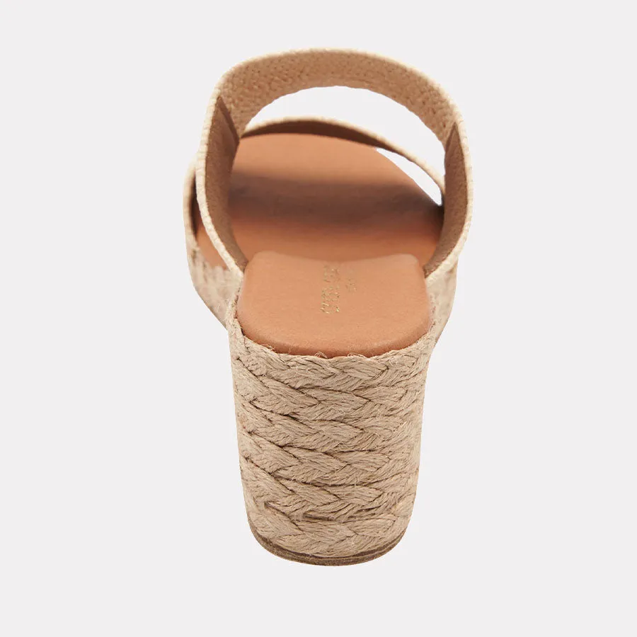 Nori Stretch Raffia Espadrille Wedge