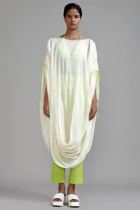 Off-White Cotton Gathered Cowl Tunic