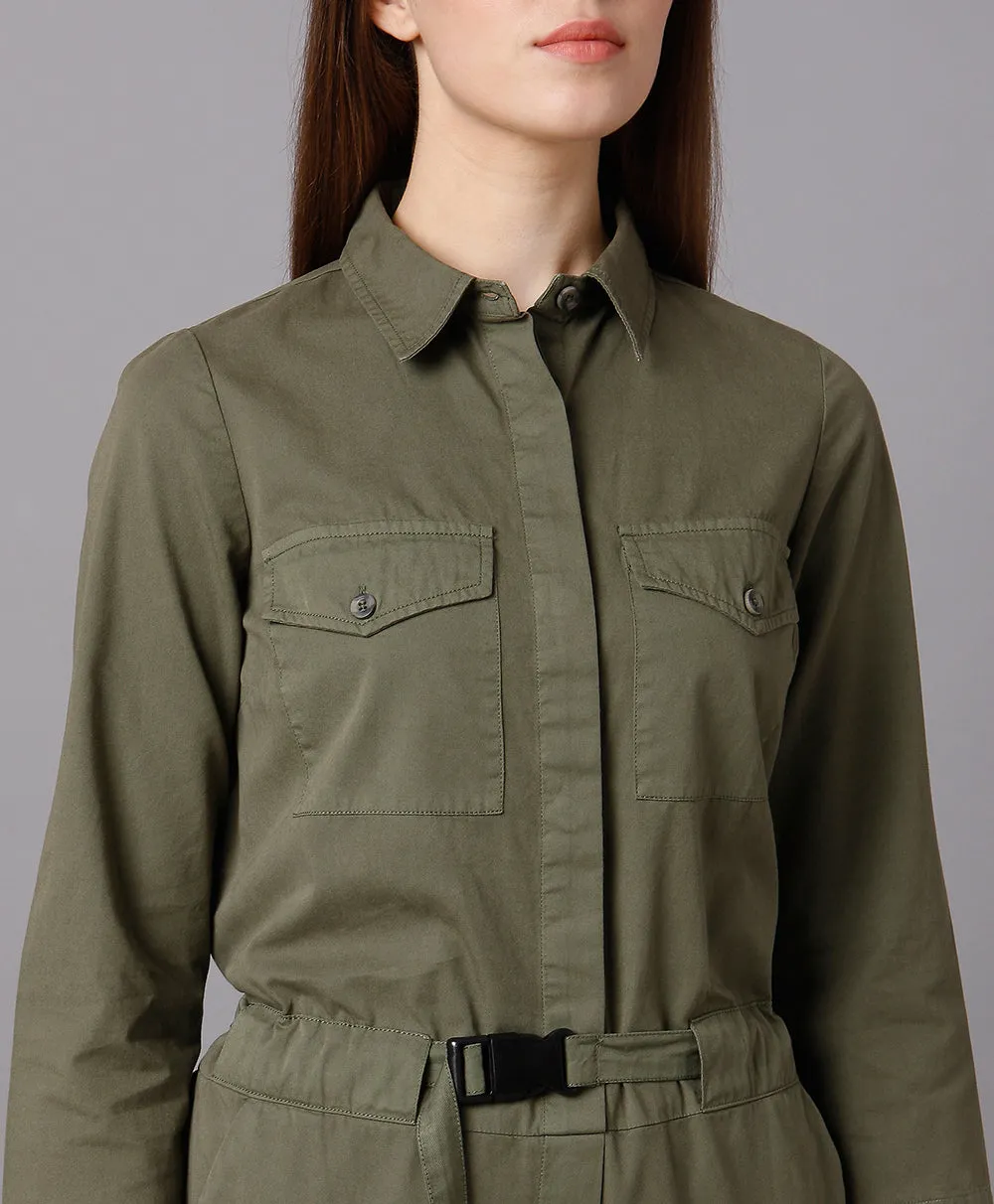 Olive Straight Leg Jumpsuit