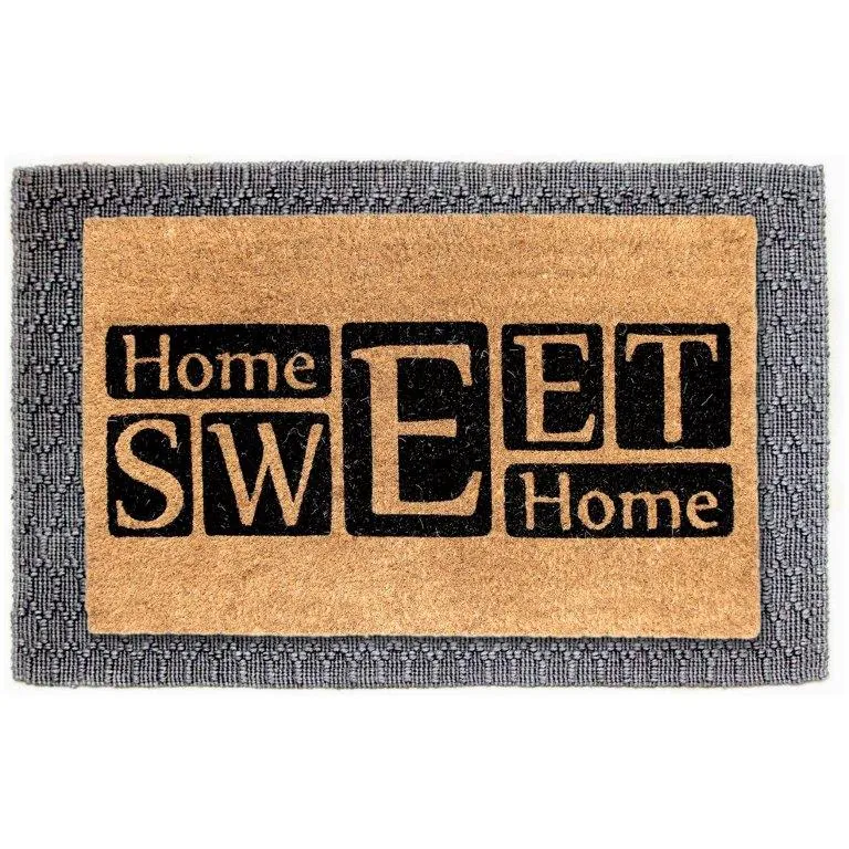 OnlyMat Jute and Coir Doormat Combo - Sweet Home printed Entrance Doormat