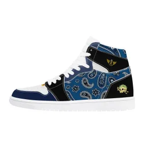 Paisley Gold | Blue and Black High Top Customized | Shoe Zero