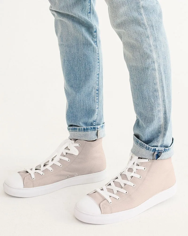 Pale Red Men's High-top Canvas Sneakers | Men's | Bright Pale Red | C0M10Y10K0