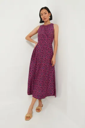 Palm Floral Fuchsia Bali Tank Dress