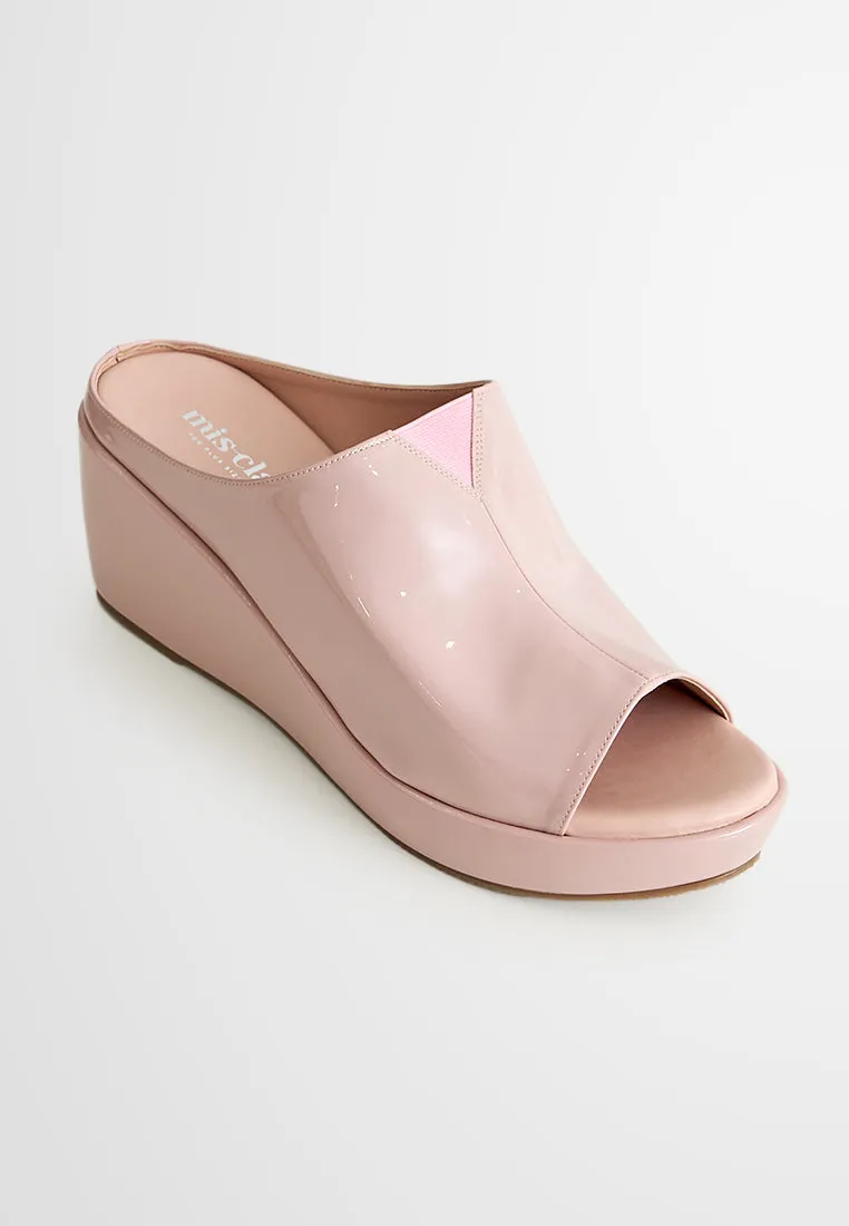 Petula Peep Toe PU Leather Wedges