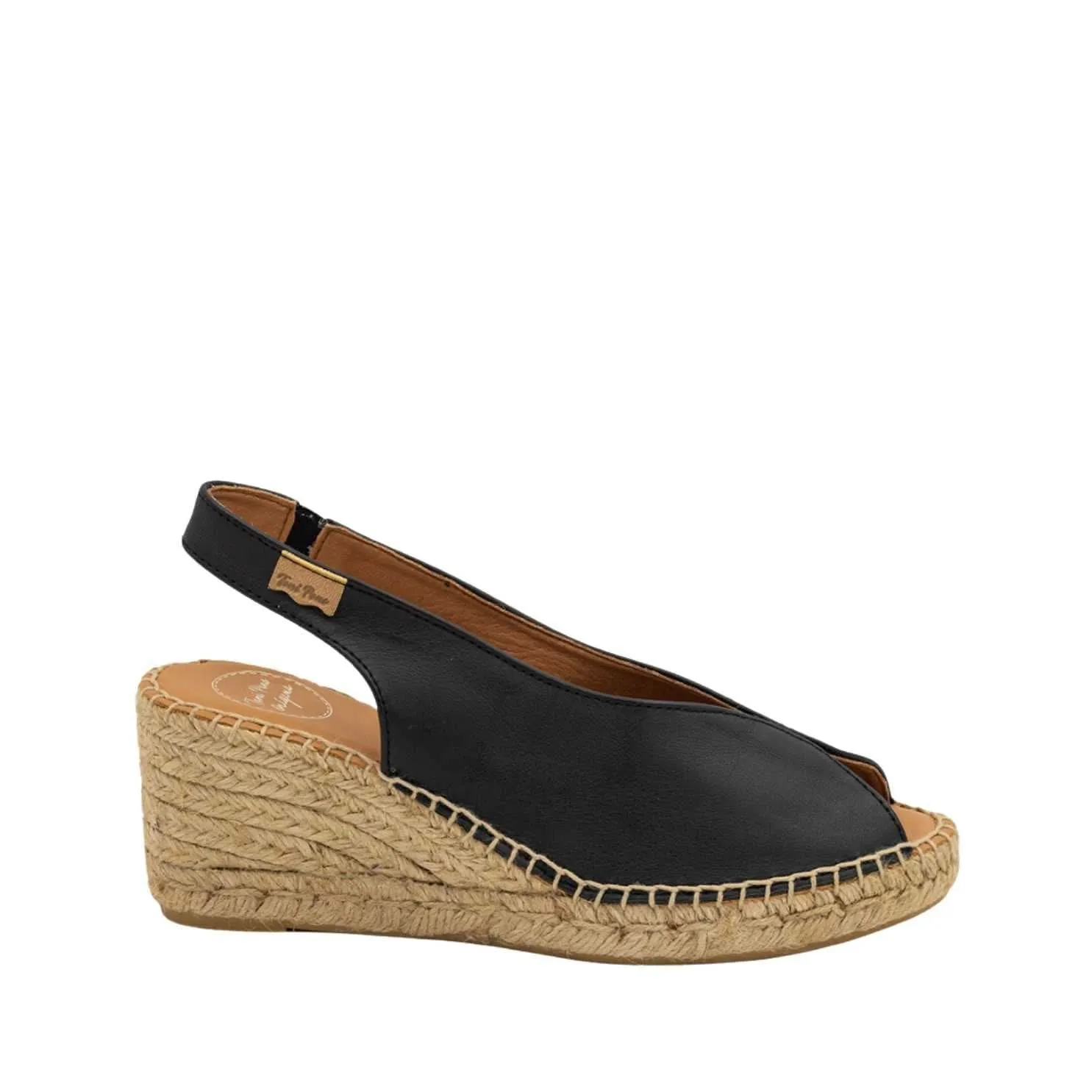 Plain Leather Wedges For Women - Laila-P