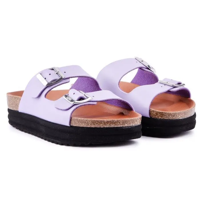 Plum Women's Vegan Footbed Sandals | Lilac