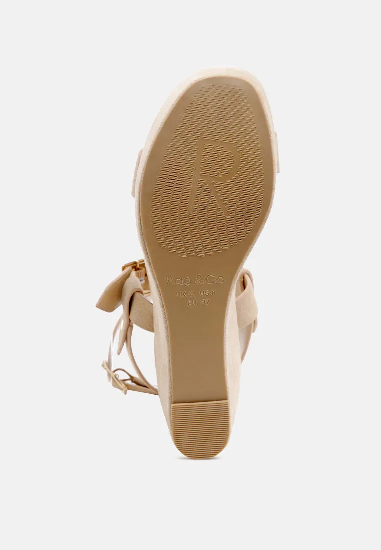 PORTIA Leather Wedge Sandal in Nude